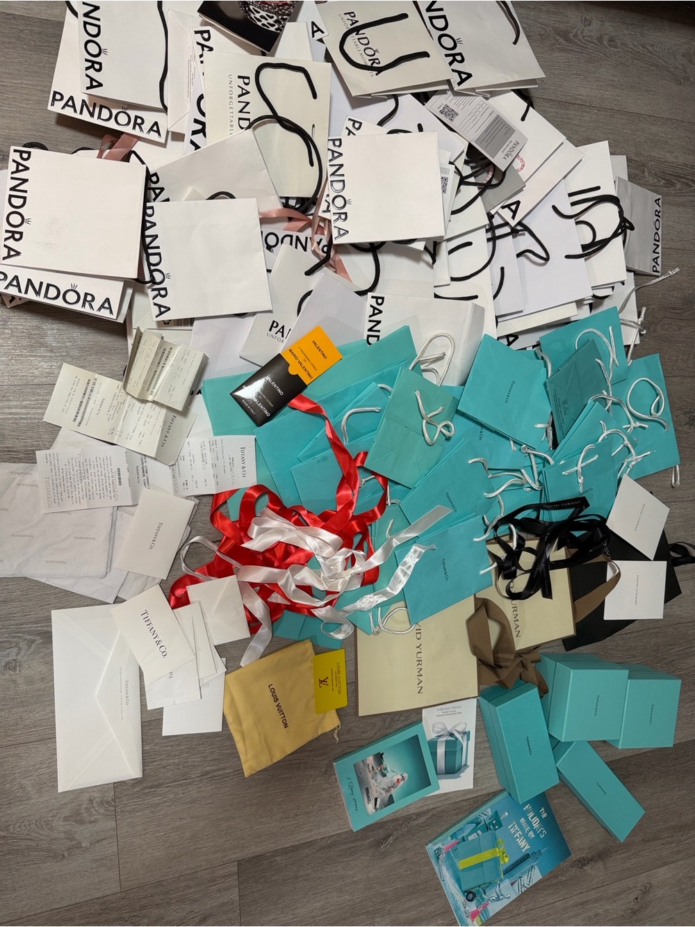Lot Tiffany & Co - Pandora - David Yurman Empty Shipping Bags